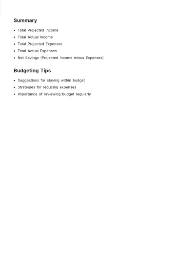 Free Best Budget Tracker Outline Template to Edit Online
