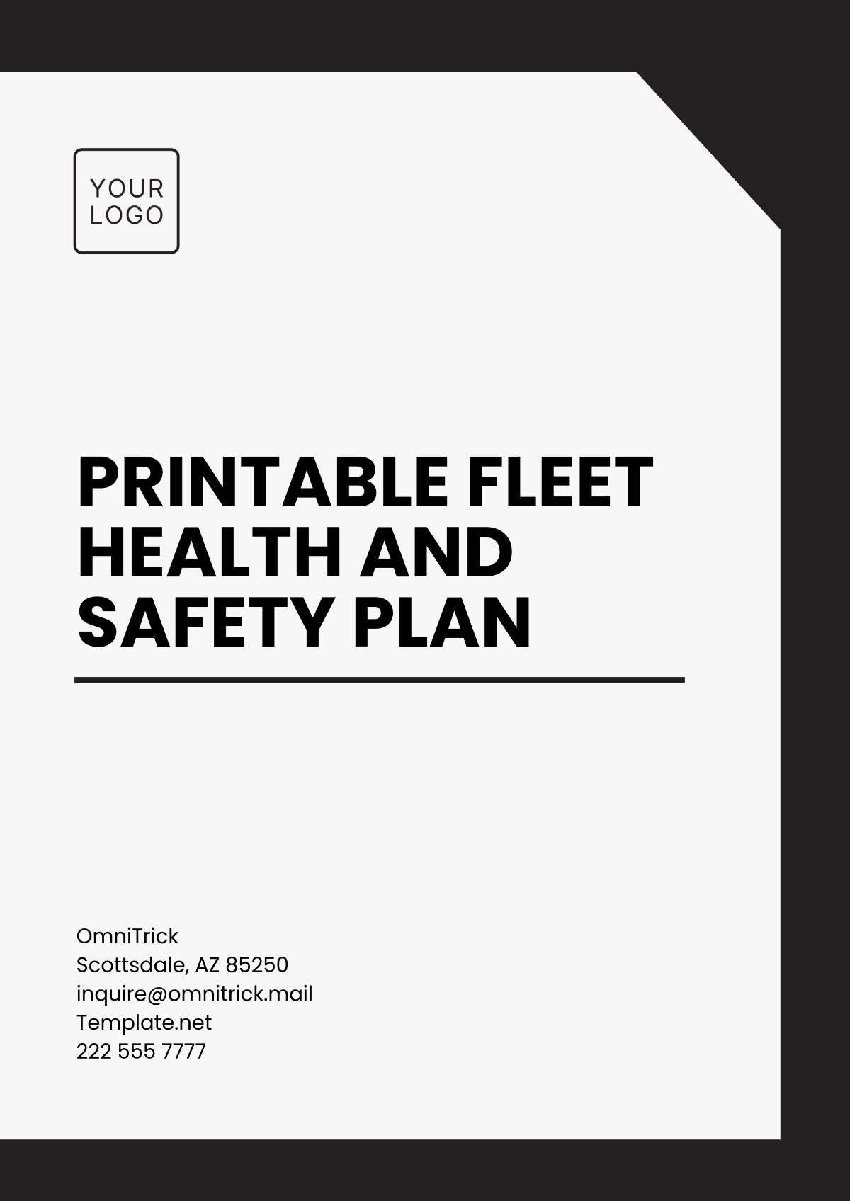 Printable Fleet Health and Safety Plan Template - Edit Online & Download