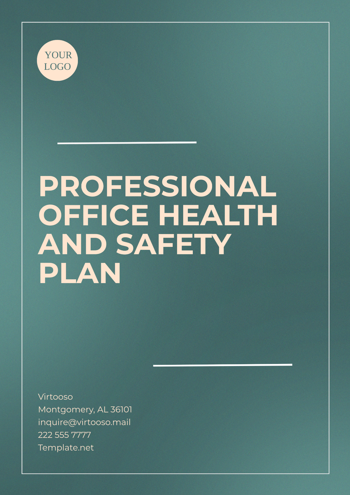 Professional Office Health and Safety Plan Template - Edit Online & Download