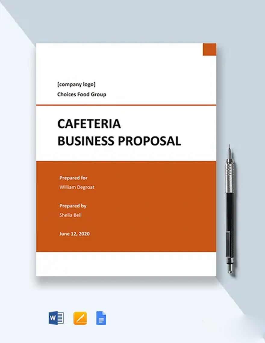 Free Cafeteria Business Proposal Template