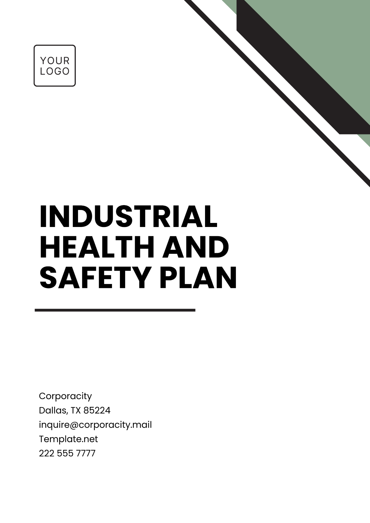 Industrial Health and Safety Plan Template - Edit Online & Download