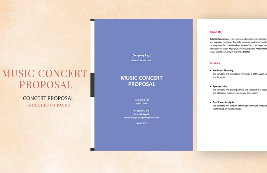 Music Concert Proposal Template in Word, Google Docs, Apple Pages