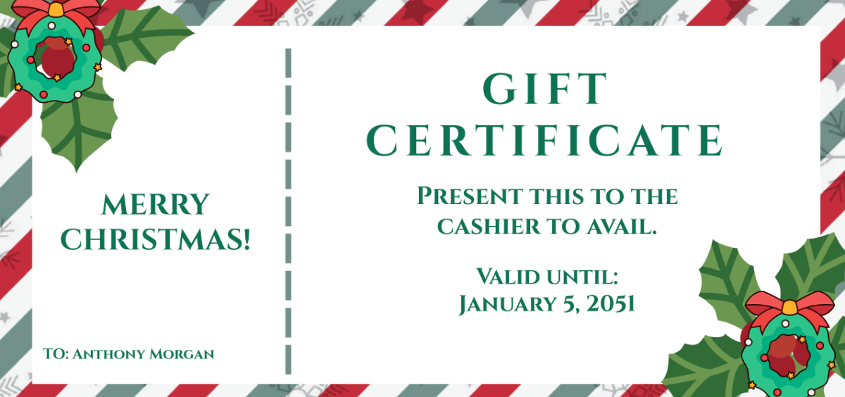 Creative Christmas Gift Certificate Template - Edit Online & Download