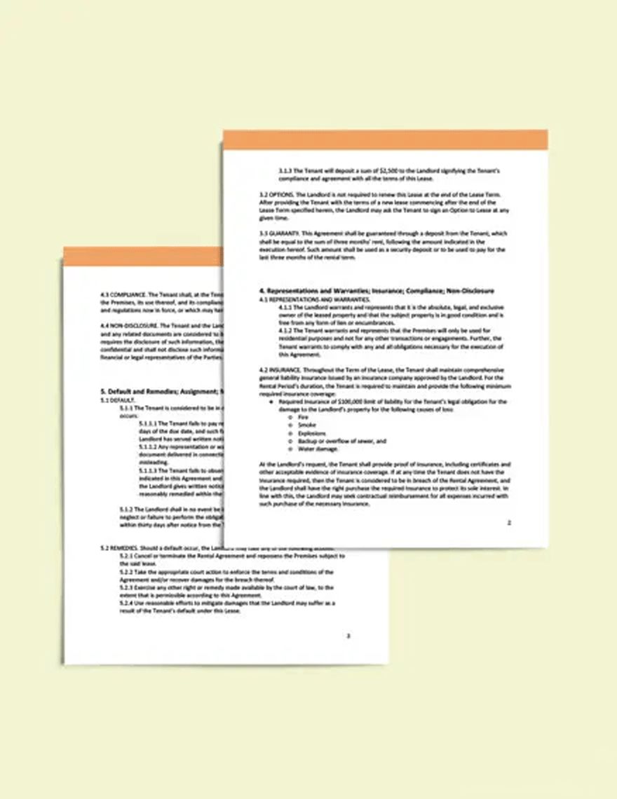 Rental Home Agreement Template