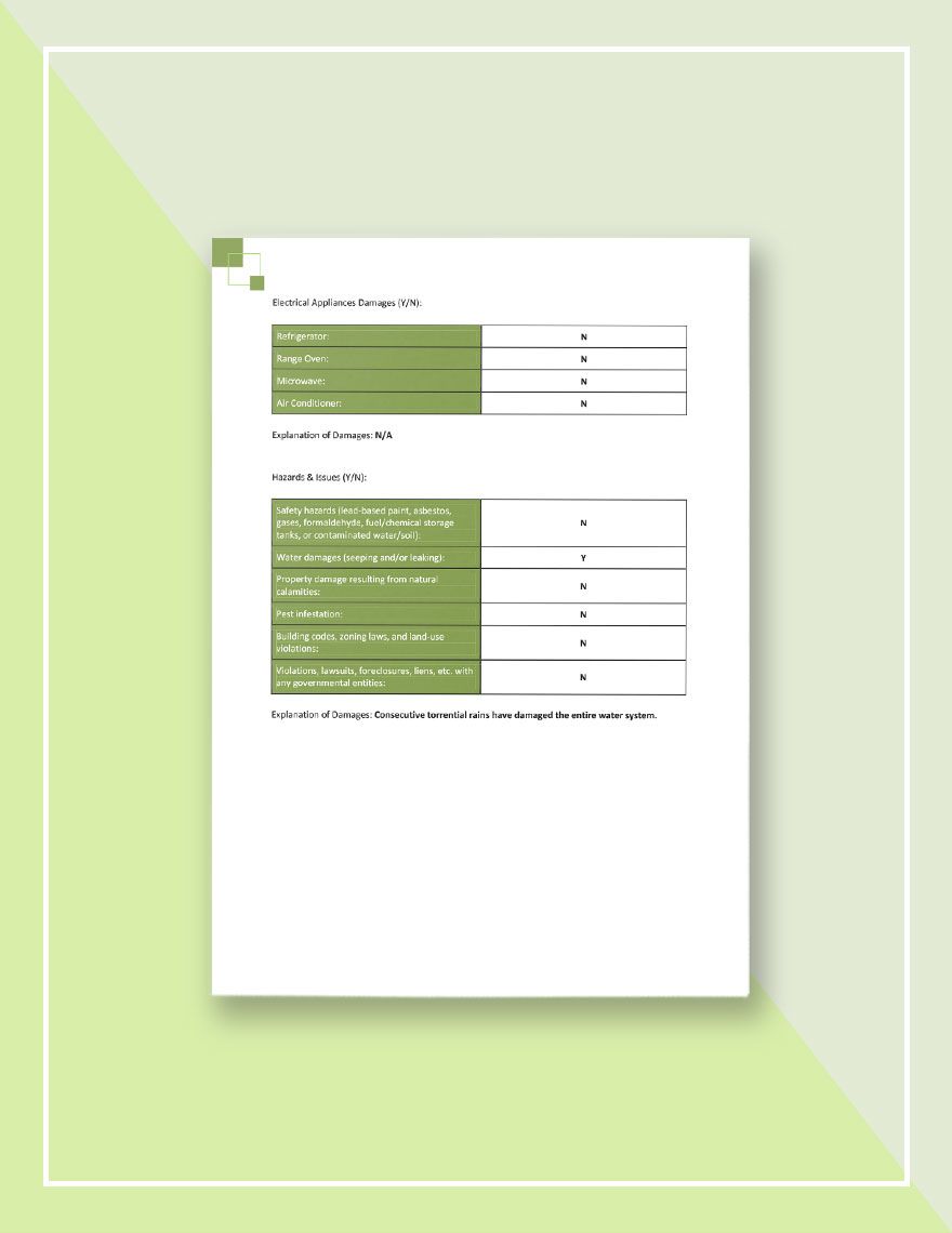Real Estate Disclosure Form Template