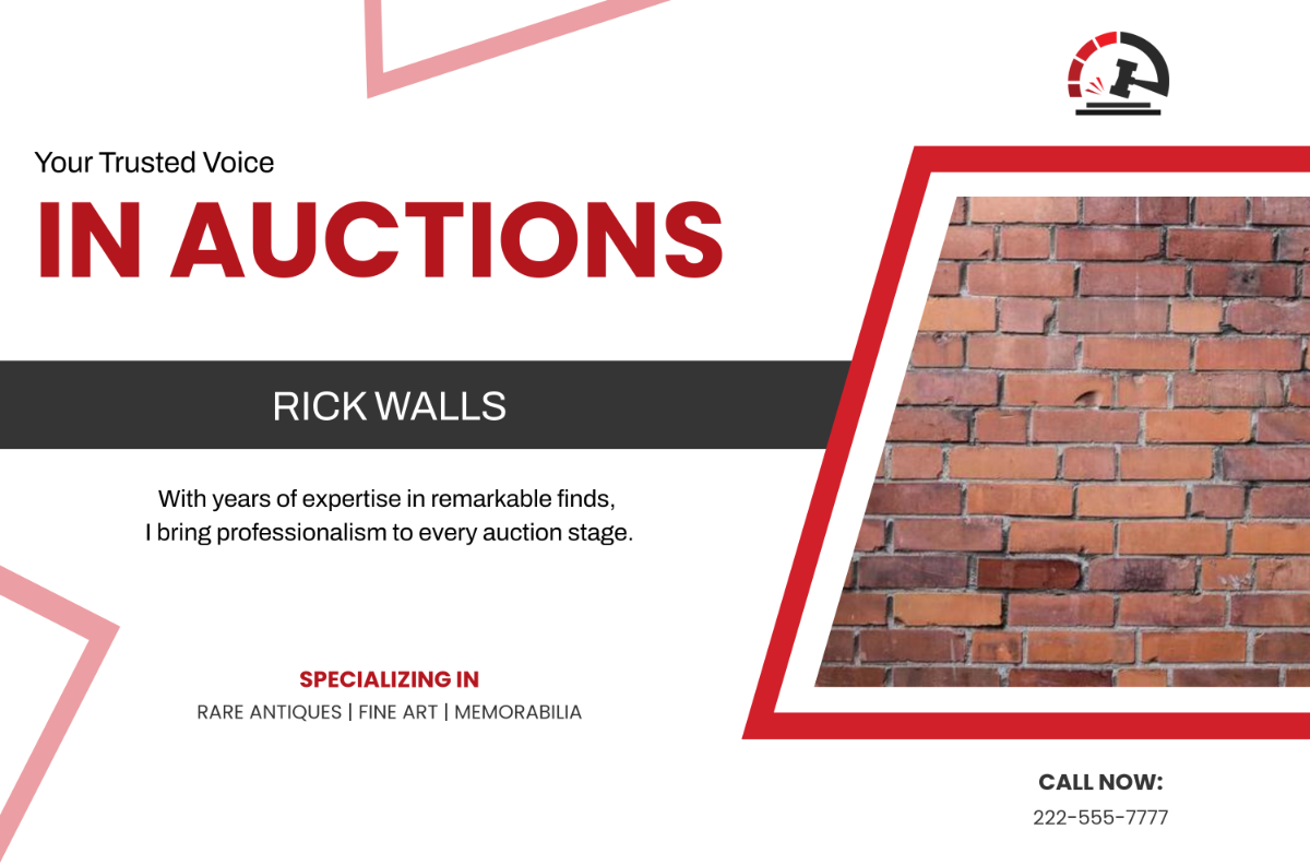 Free Auctioneer Profile Banner Template - Edit Online & Download