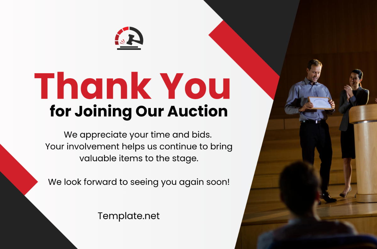 Free Auction Thank You Banner Template - Edit Online & Download