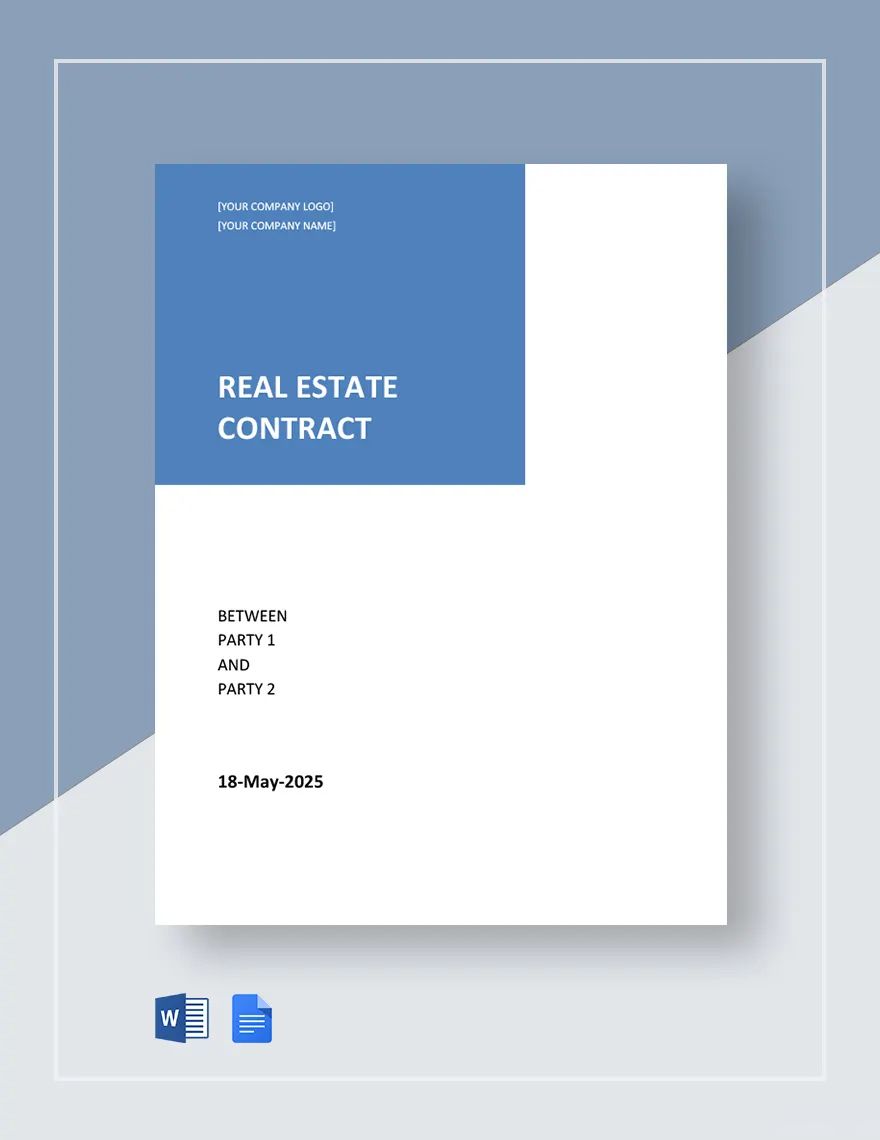 Sample Real Estate Contract Template
