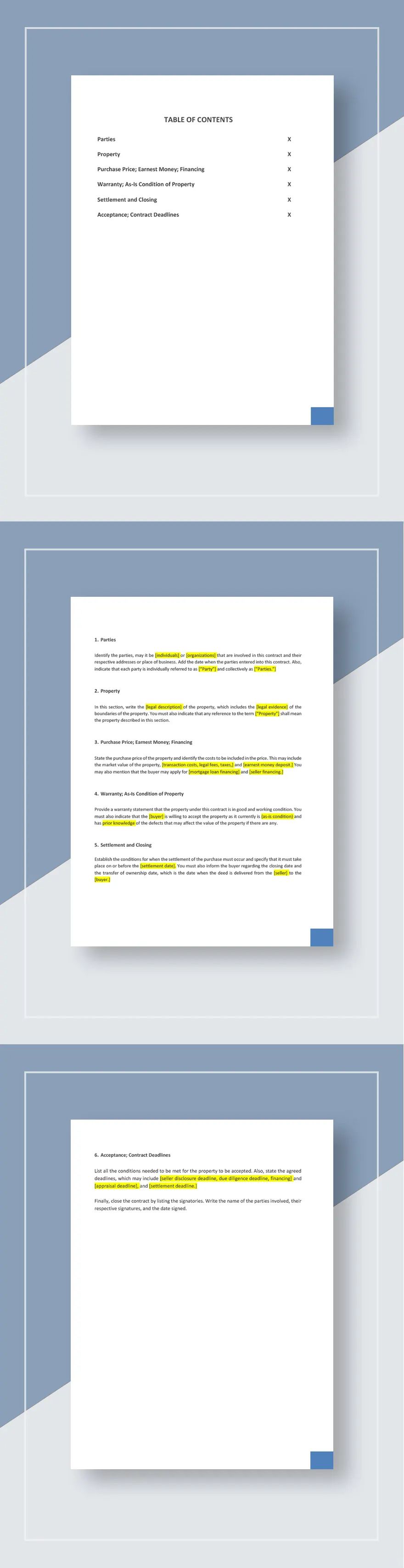 Sample Real Estate Contract Template