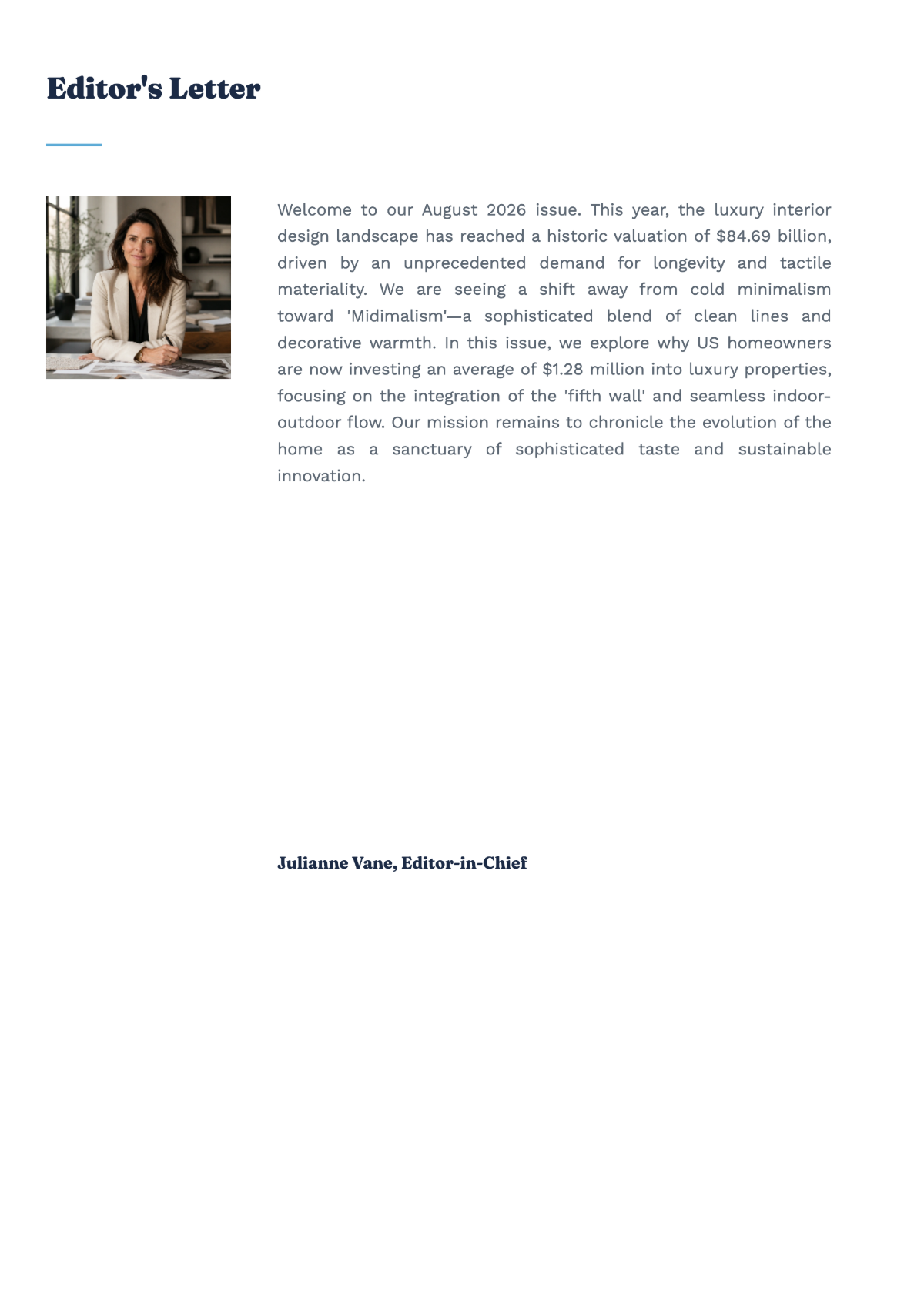 Free Interior Design Magazine Template to Edit Online