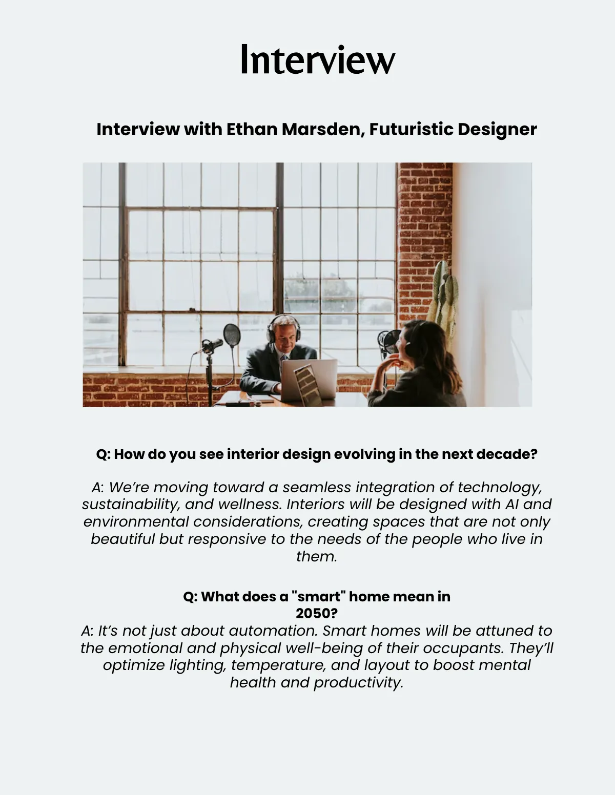 Free Interior Design Magazine Template to Edit Online