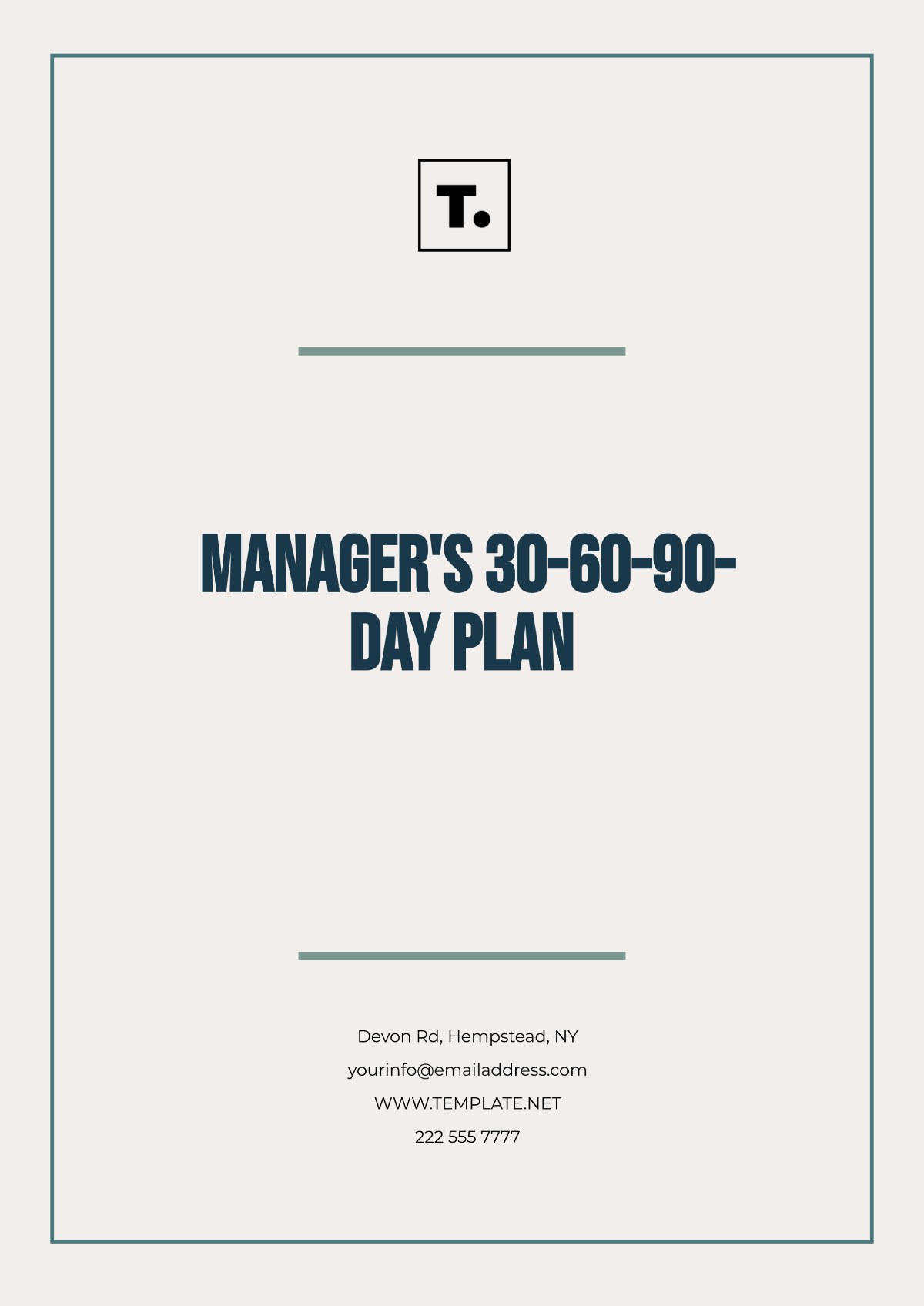 Manager’s 30-60-90-Day Plan Template - Edit Online & Download