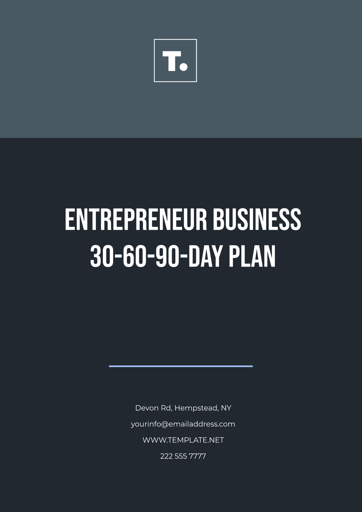 Entrepreneur Business 30-60-90-Day Plan Template - Edit Online & Download