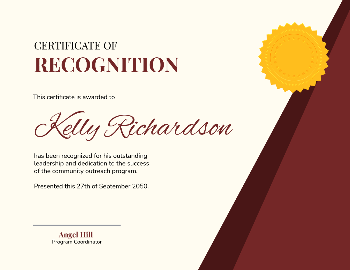 Free Recognition Background Certificate Template - Edit Online & Download