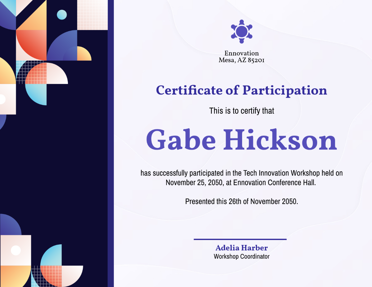 Free Modern Background Certificate Template - Edit Online & Download