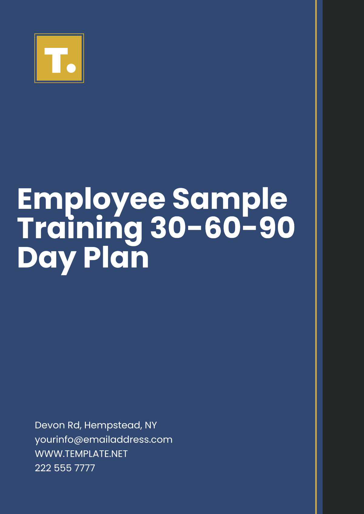 Employee Sample  Training 30-60-90-Day  Plan Template - Edit Online & Download