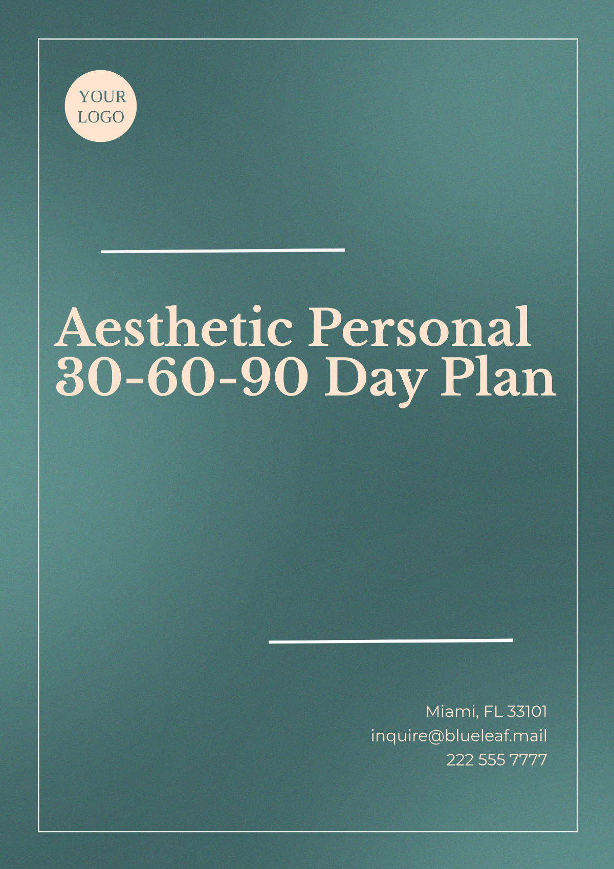 Aesthetic Personal 30-60-90-Day Plan Template - Edit Online & Download