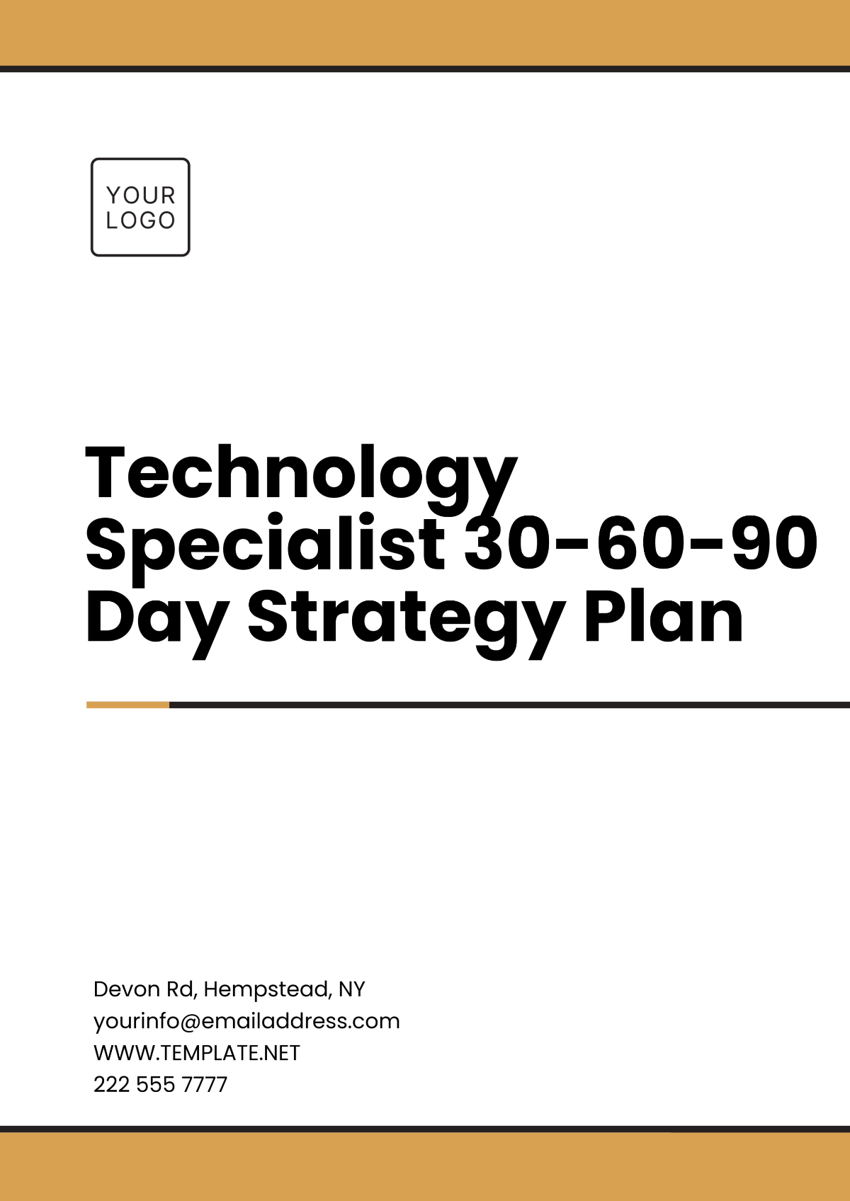 Technology Specialist30-60-90-Day Strategy Plan Template - Edit Online & Download