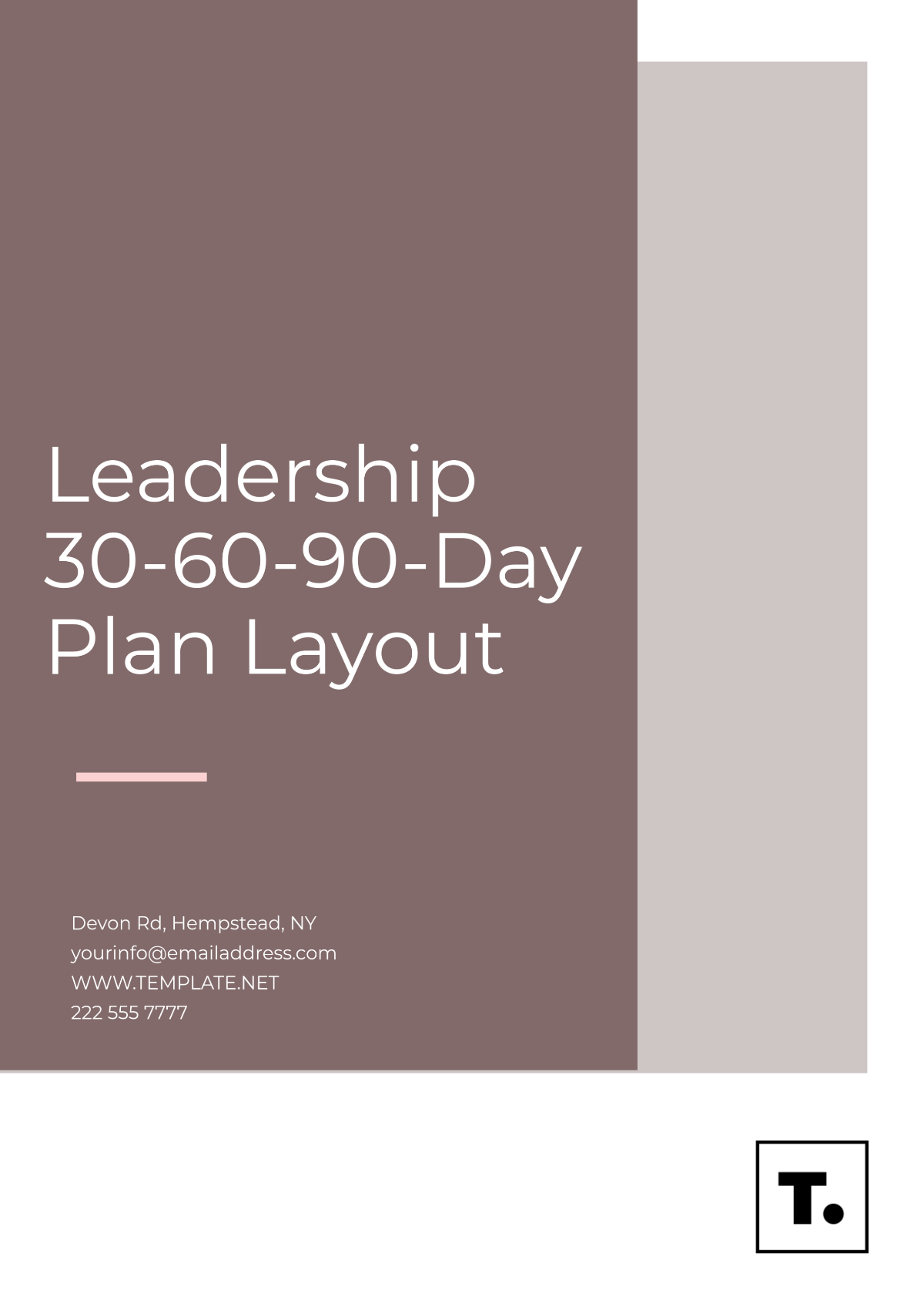 Leadership 30-60-90-Day Plan Layout Template - Edit Online & Download