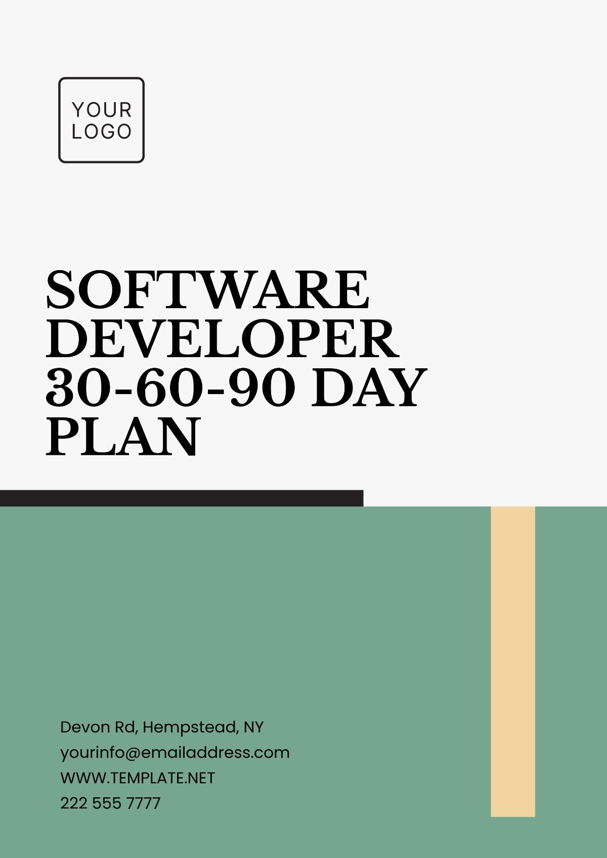 Software Developer 30-60-90-Day Plan Template - Edit Online & Download