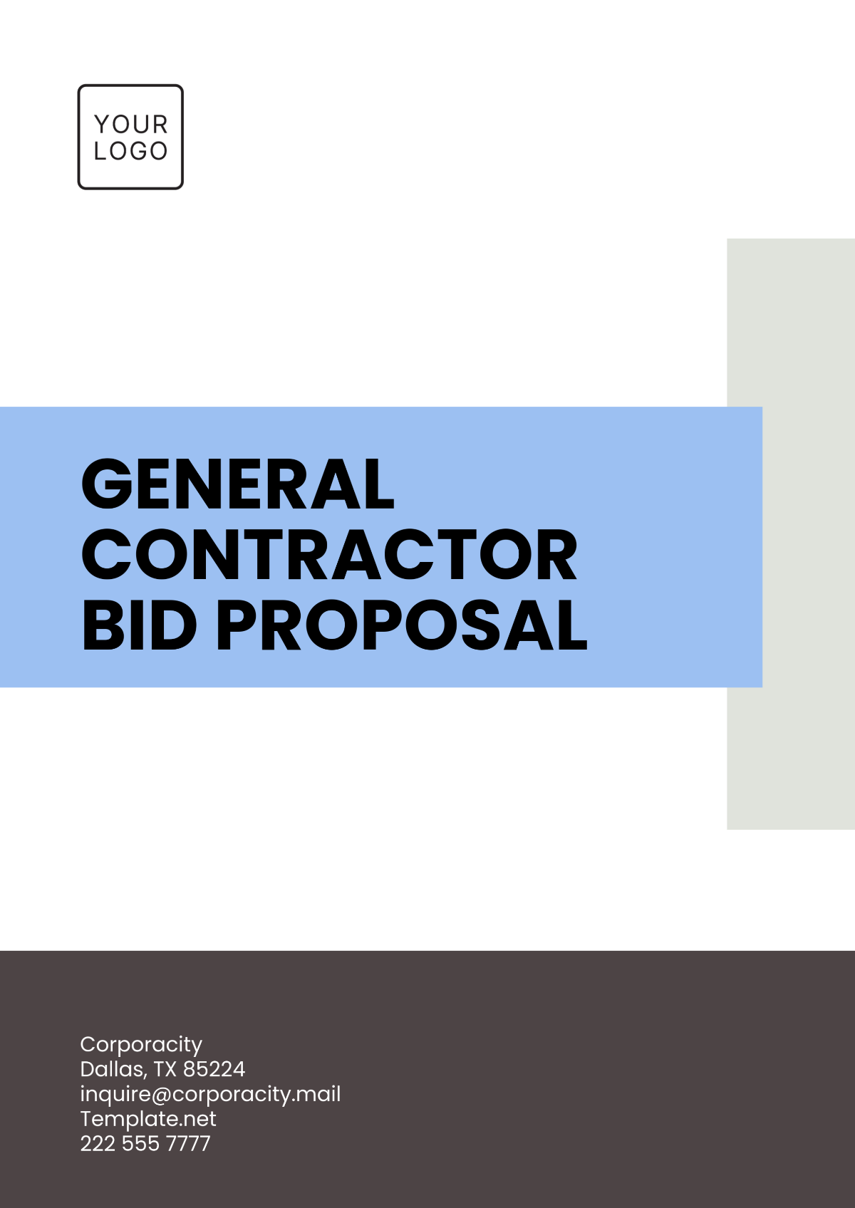 General Contractor Bid Proposal Template - Edit Online & Download