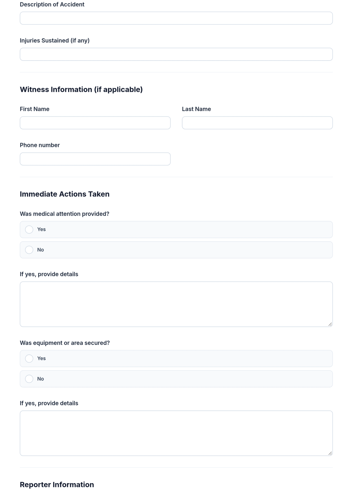 Free Industrial Accident Report Form Template & AI Maker Free Industrial Accident Report Form Template & AI Maker