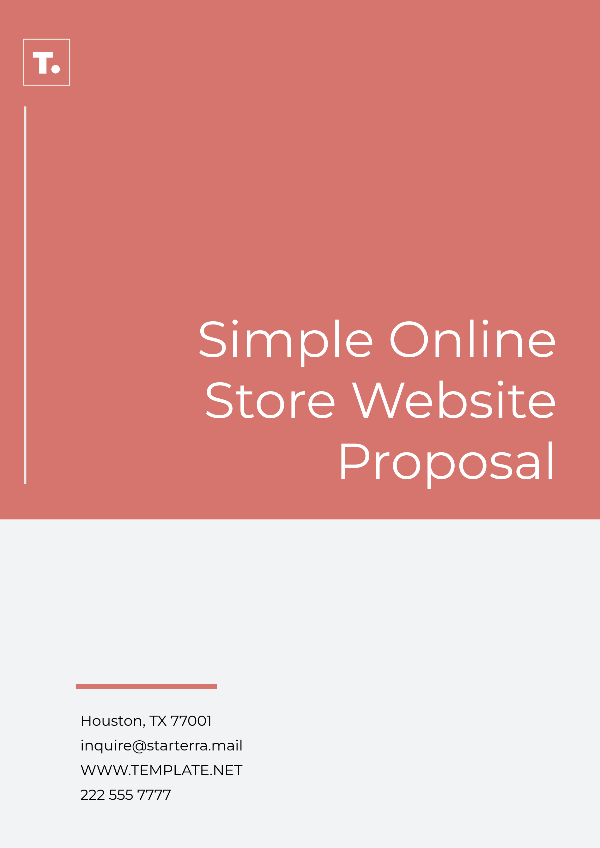 Simple Online Store Website Proposal Template - Edit Online & Download