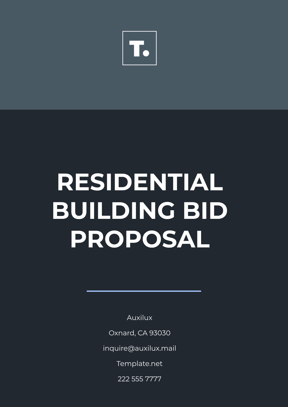 Residential Building Bid Proposal Template - Edit Online & Download