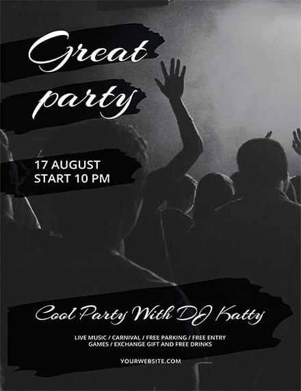 free party flyer template 1x