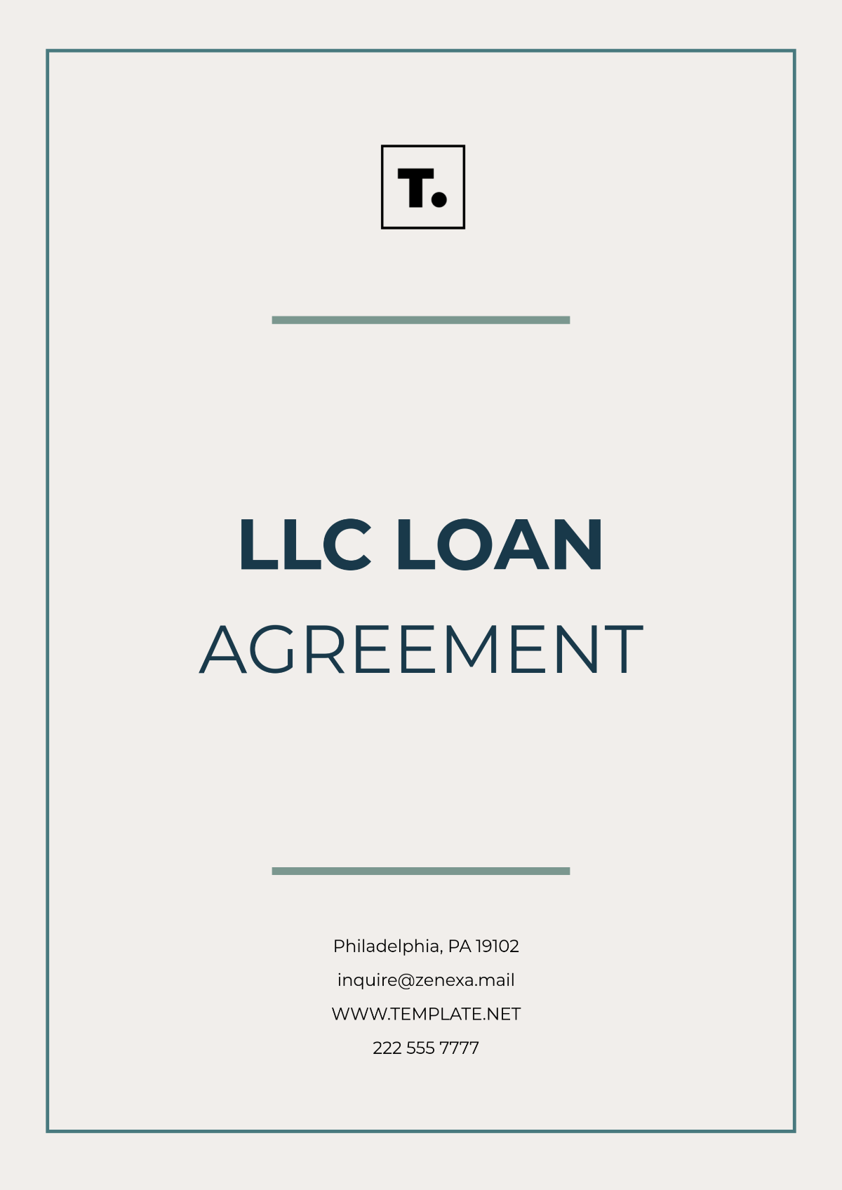 LLC Loan Agreement Template - Edit Online & Download