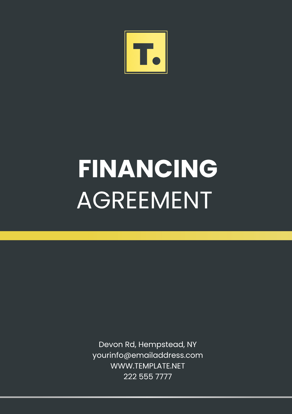 Financing Agreement Template - Edit Online & Download