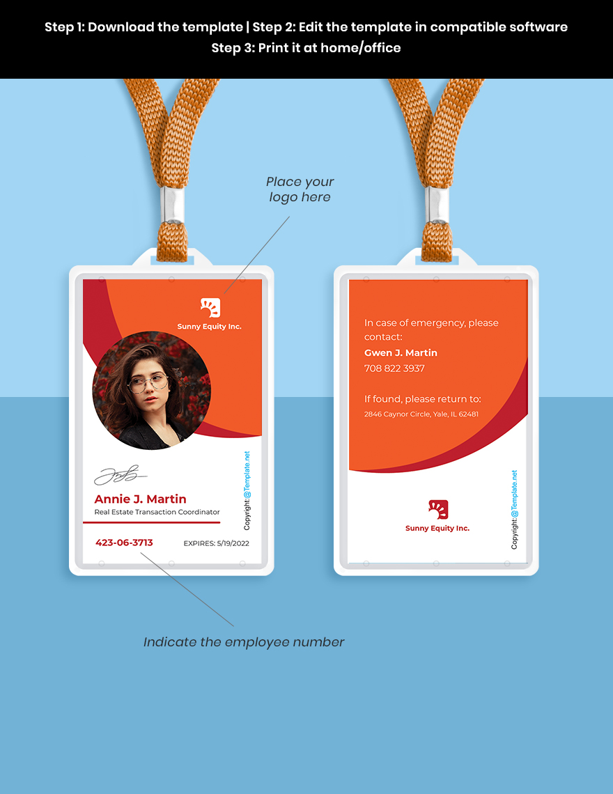 Free Sample Real Estate ID Card Template Format