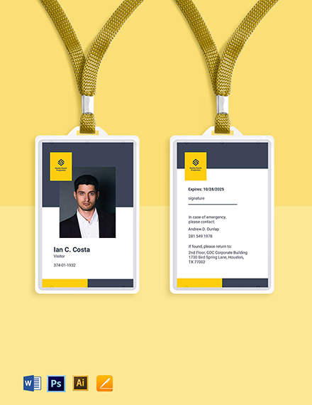 FREE Real Estate ID Card PSD - Template Download | Template.net