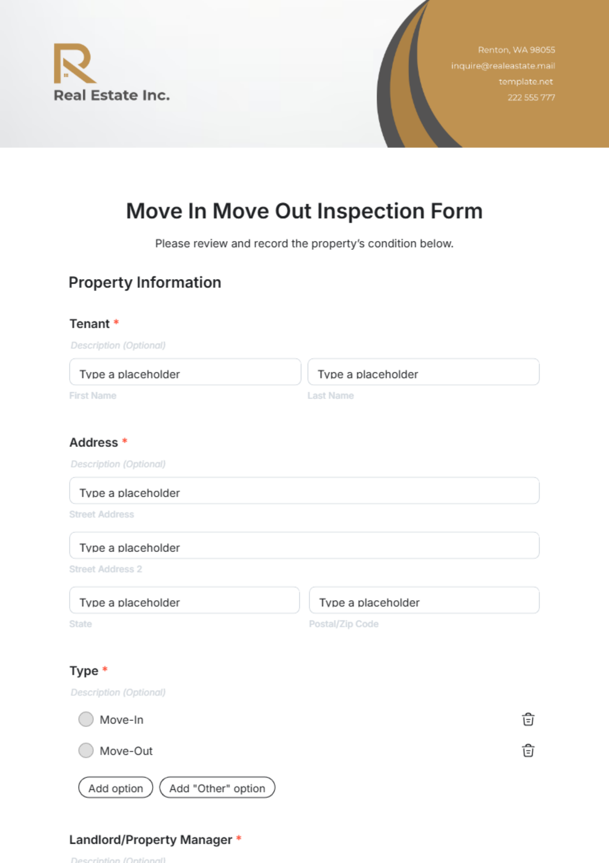 Move In Move Out Inspection Form Template - Edit Online & Download