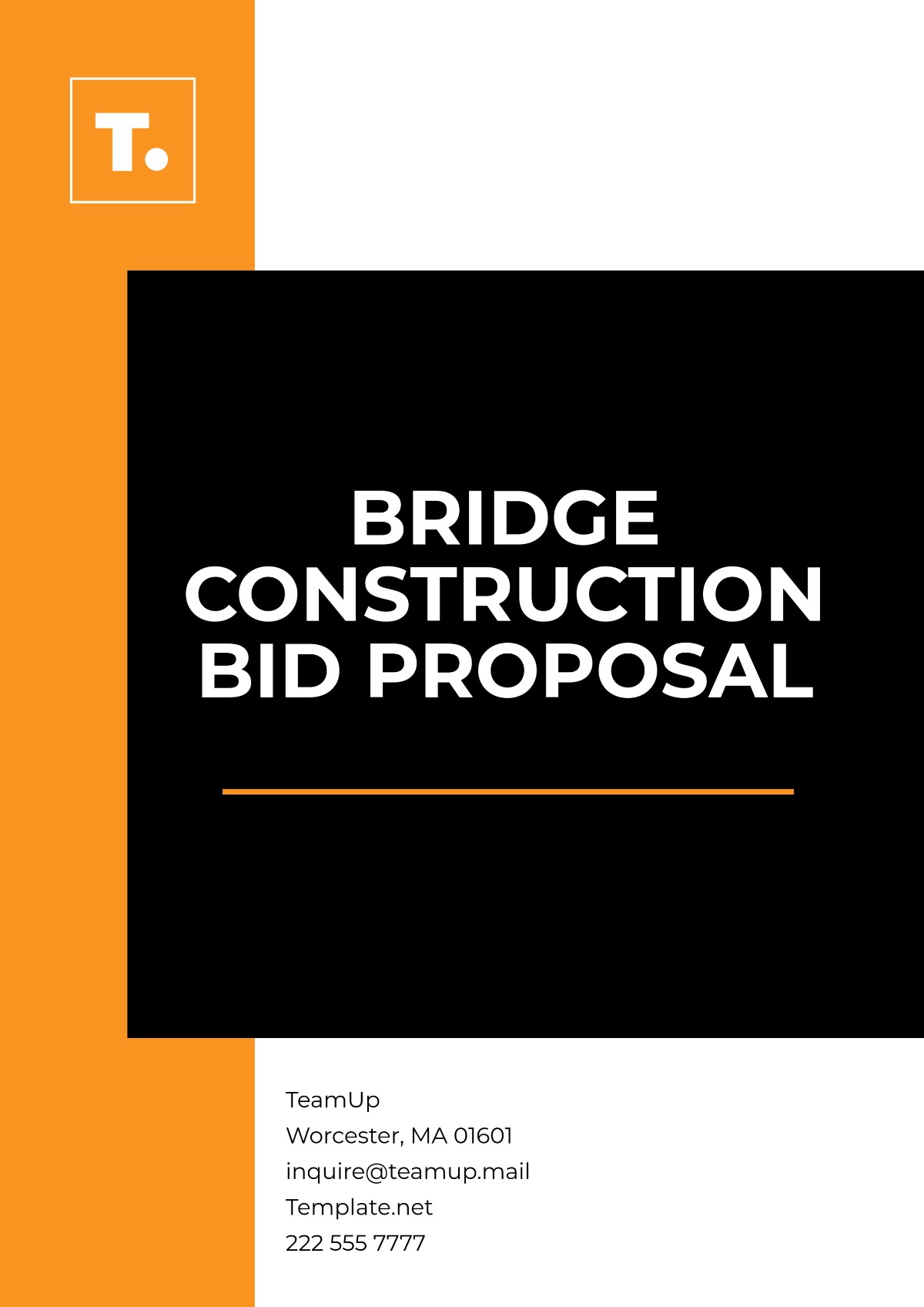 Bridge Construction Bid Proposal Template - Edit Online & Download