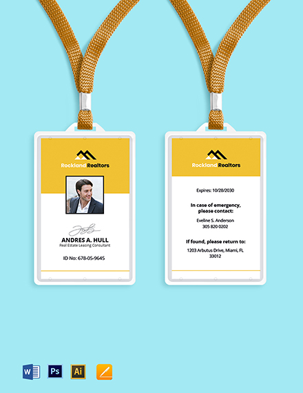 FREE Real Estate ID Card Template - Download in Word, Google Docs ...