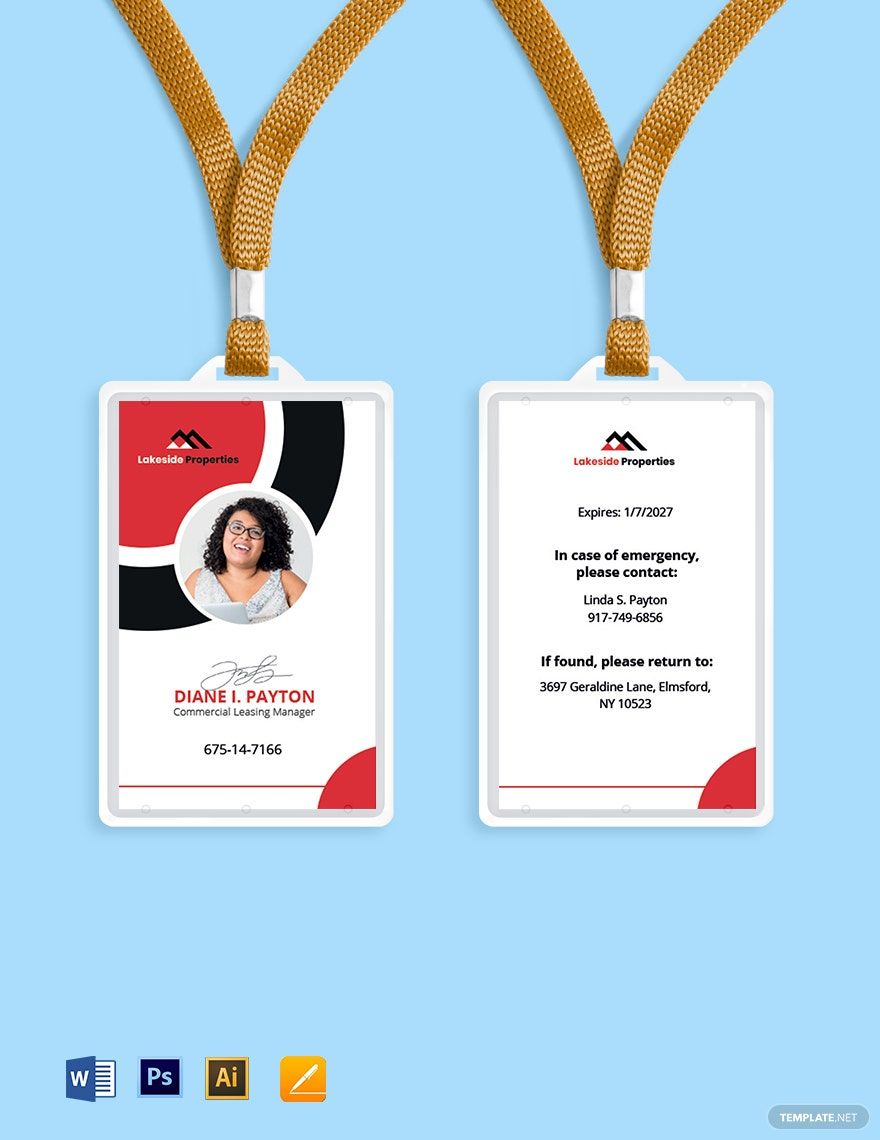 Real Estate Office ID Card Template