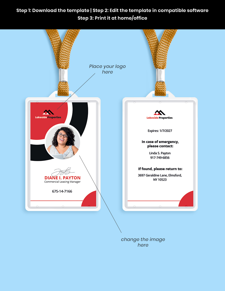 Real Estate Office ID Card Template