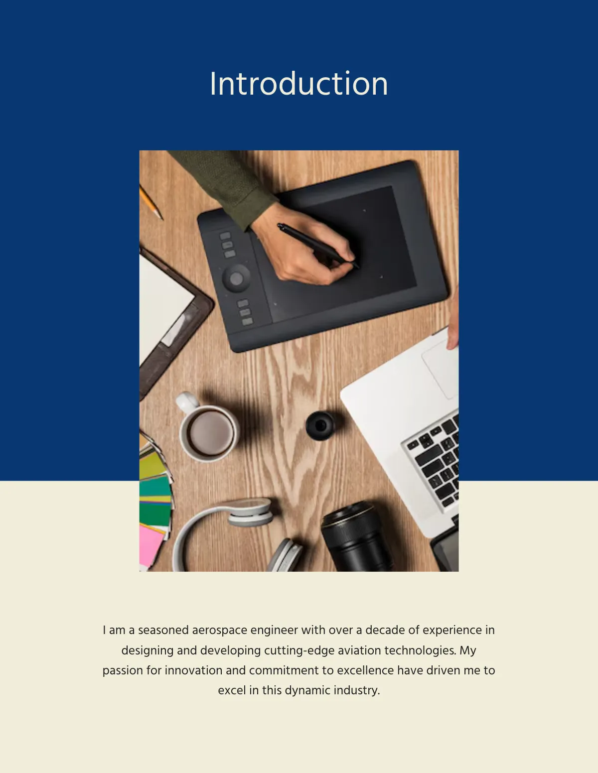 Free Blue Portfolio Template to Edit Online