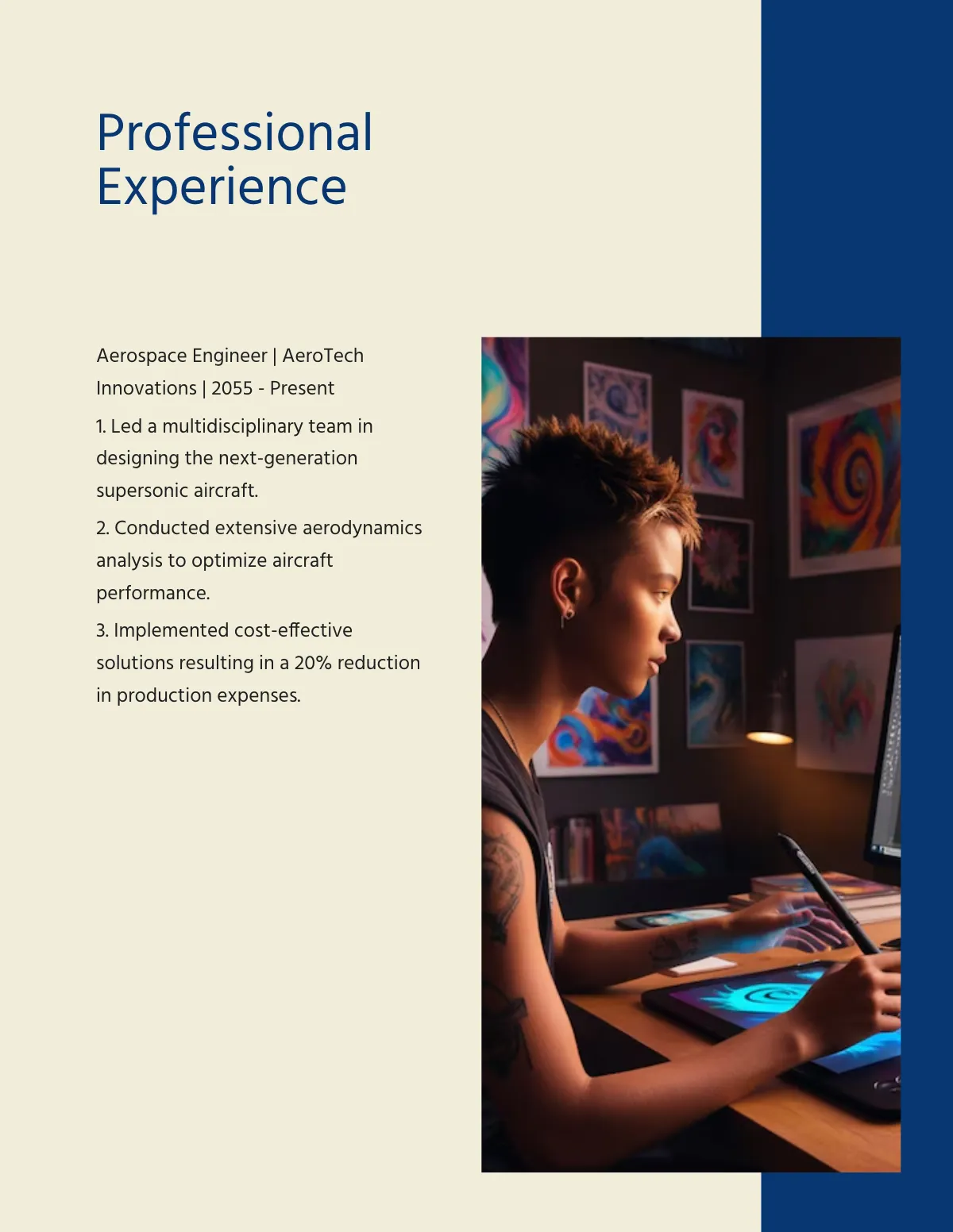 Free Blue Portfolio Template to Edit Online