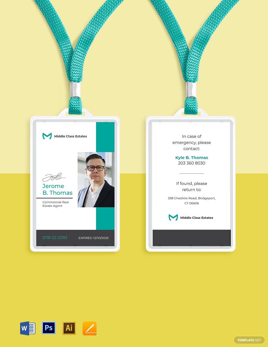 Real Estate Agency ID Card Template