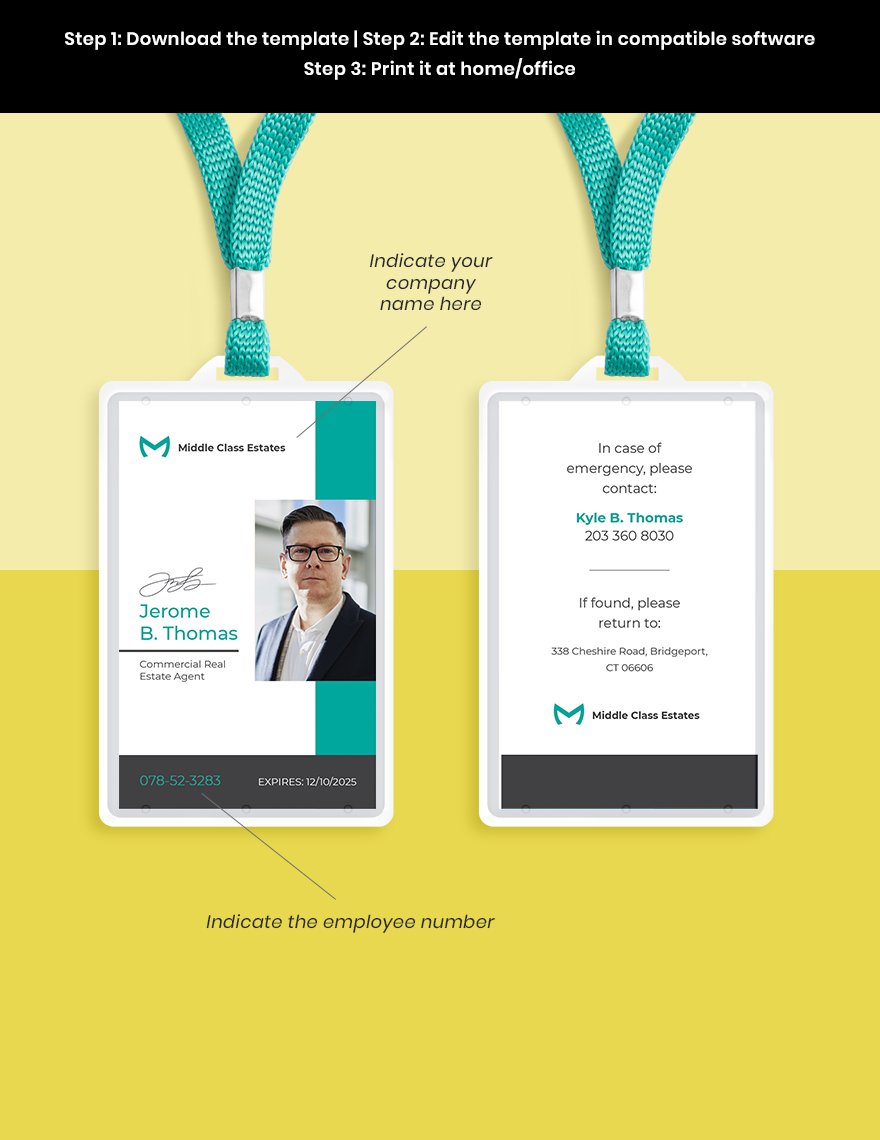 Real Estate Agency ID Card Template