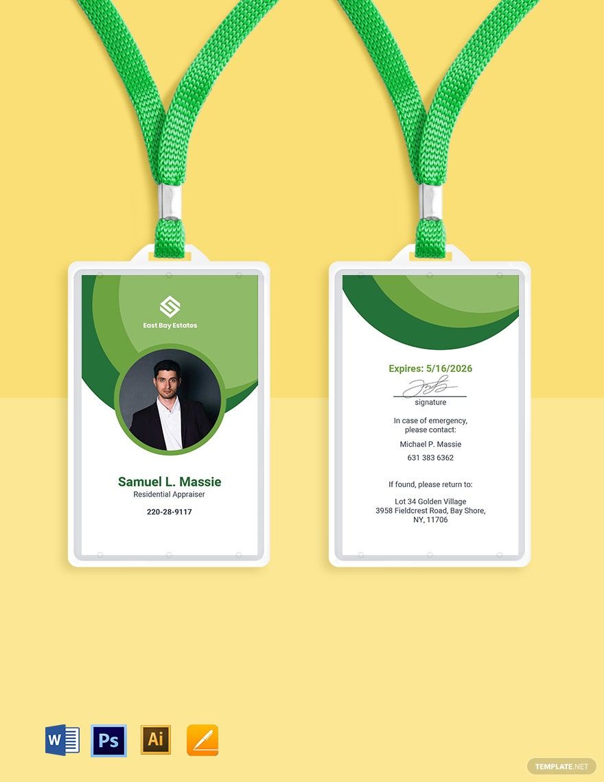 Corporate Real Estate ID Card Template