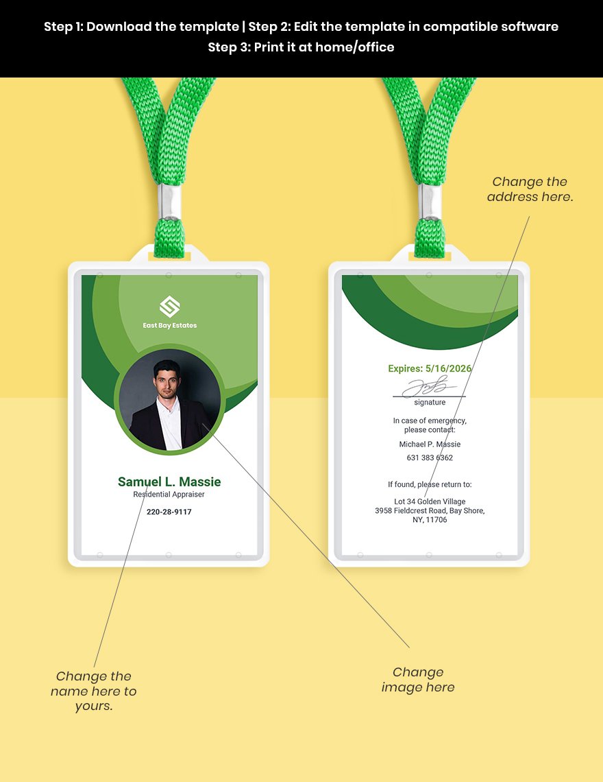 Corporate Real Estate ID Card Template