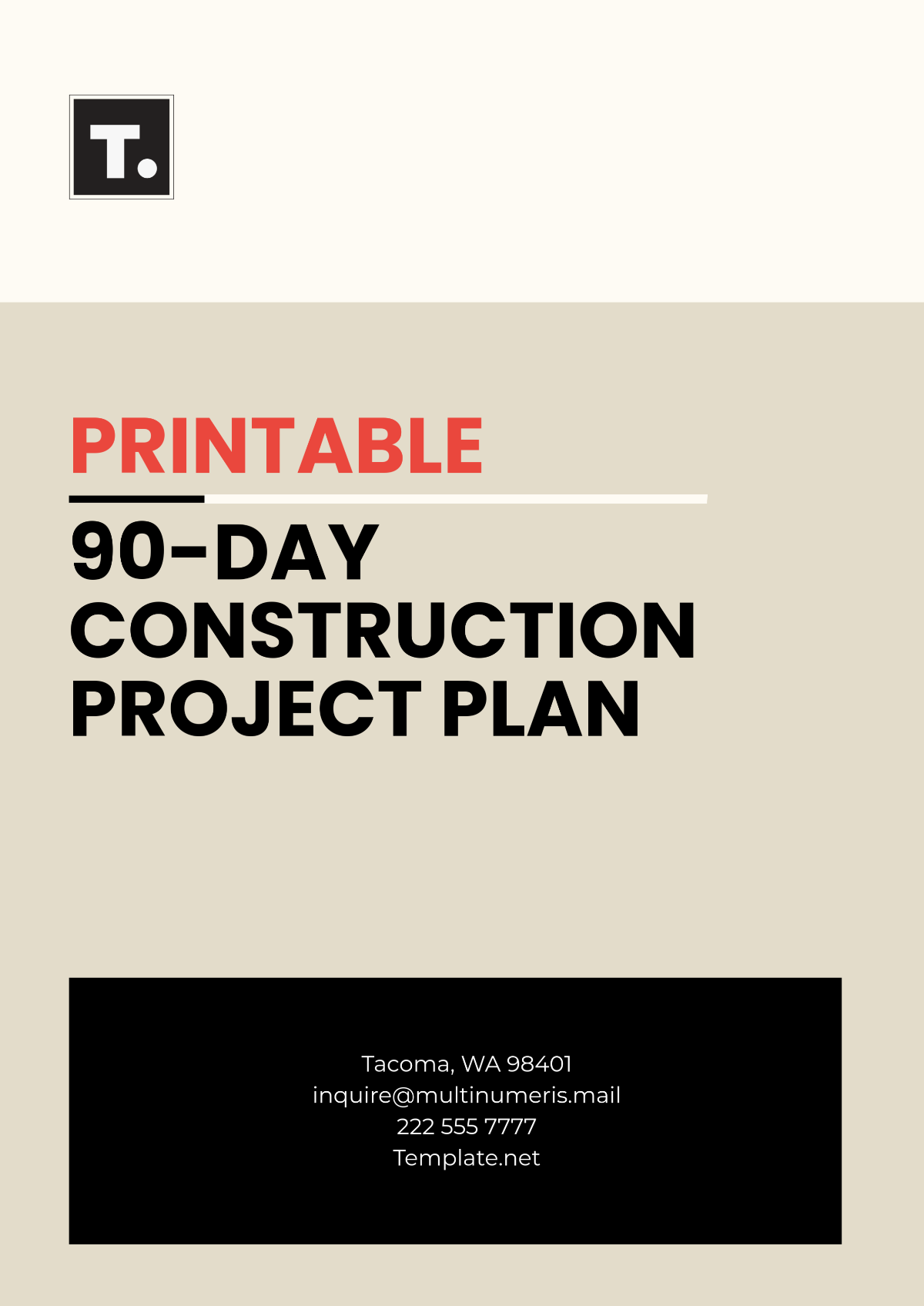 Printable 90-Day Construction Project Plan Template - Edit Online & Download