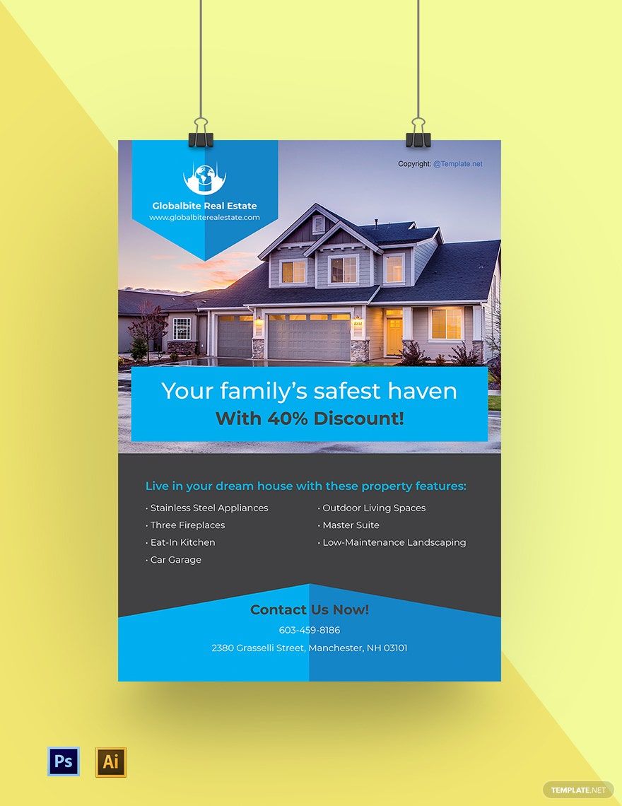 Free Modern Real Estate Poster Template