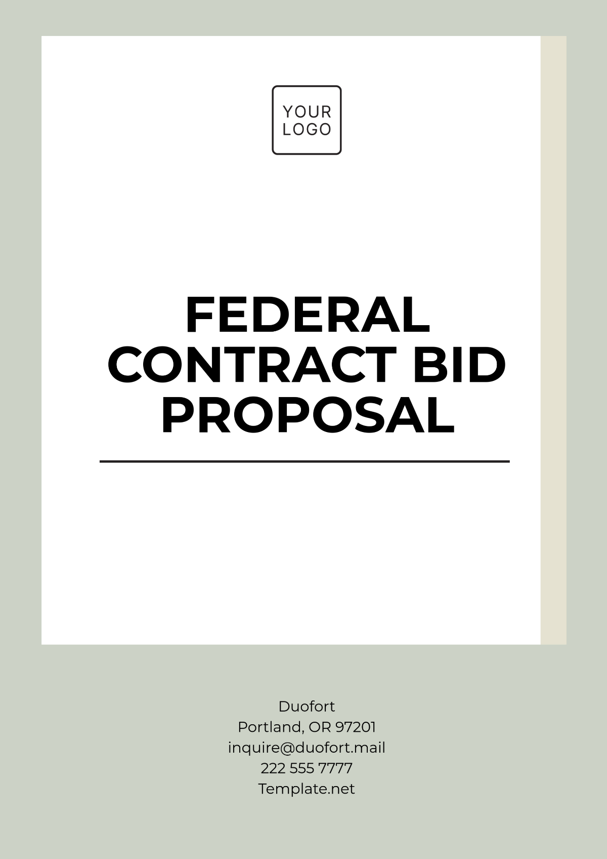 Federal Contract Bid  Proposal Template - Edit Online & Download