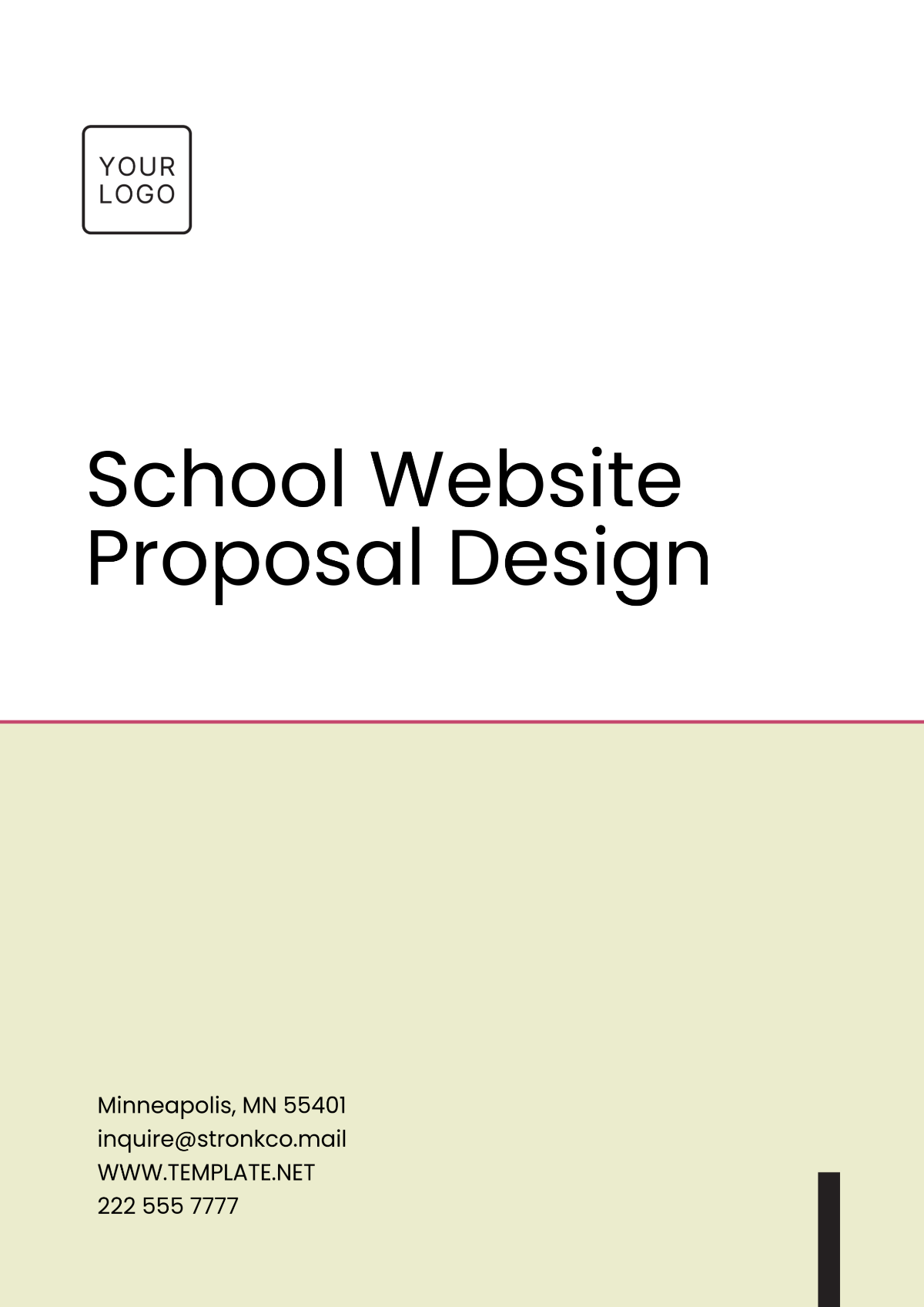 School Website Proposal Design Template - Edit Online & Download