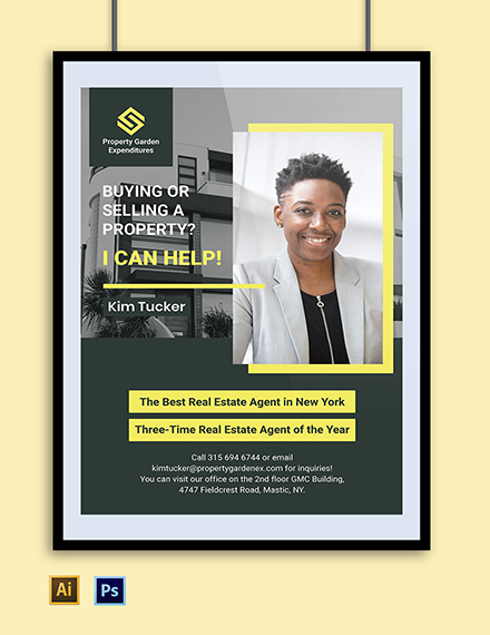 Real Estate Agent Poster Template - PSD | Publisher | Illustrator ...