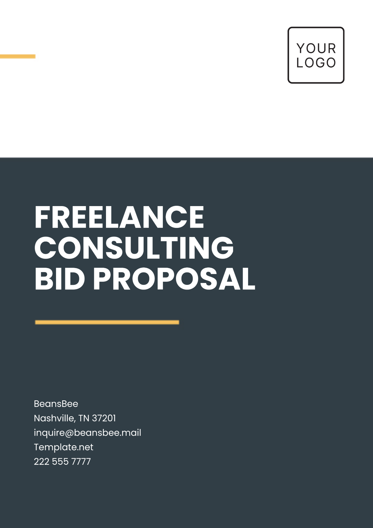 Freelance Consulting Bid Proposal Template - Edit Online & Download